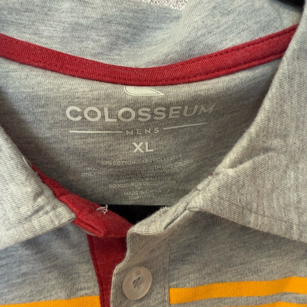 Colosseum Mans Size XL Heather Gray USC Trojans Chamberlain Polo NWT - Picture 3 of 7